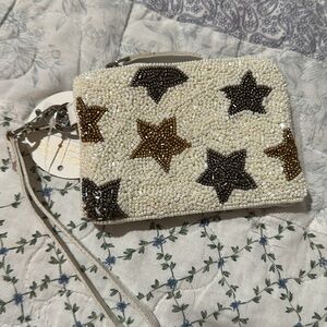 Altar'd State Beaded Star Wristlet - Cream, Brown, and Black